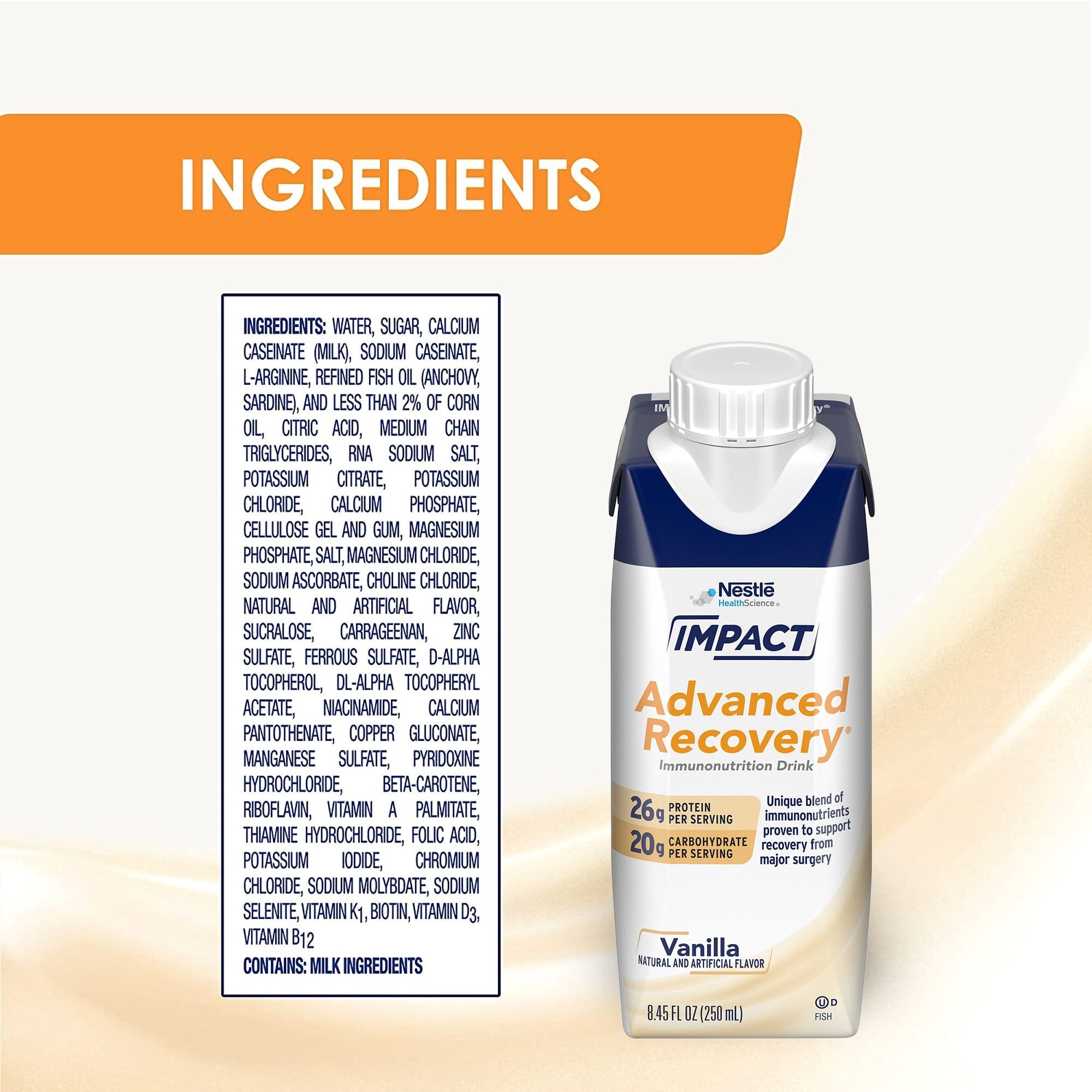 Impact Advanced Recovery® Vanilla Immunonutrition Drink, 8.45-ounce carton 00043900943114