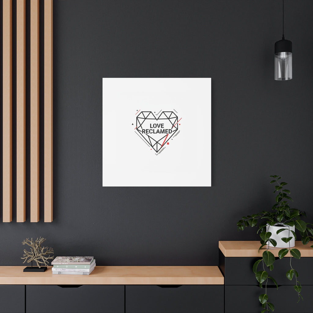 Love Reclaimed Canvas | modern heart design, minimalist love icon