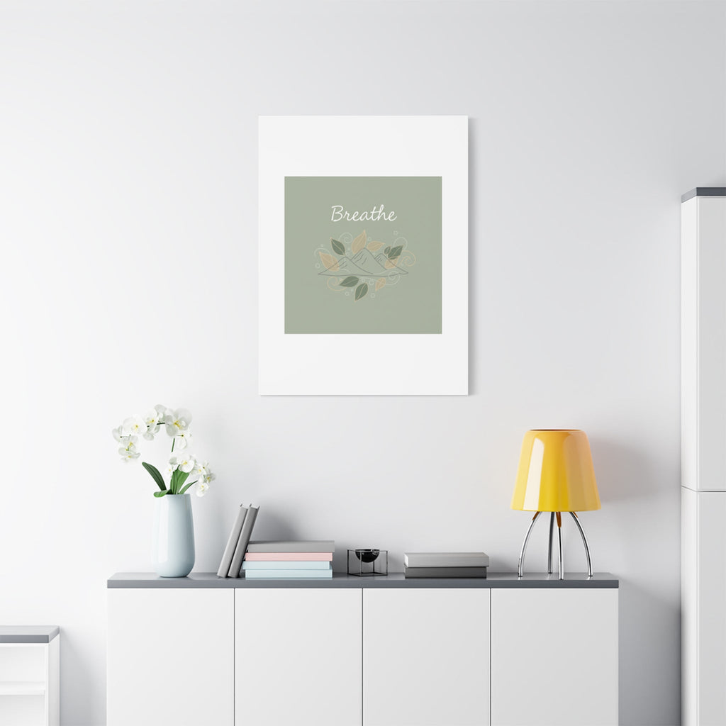 Breathe Mountain Line Canvas | Nature Symbols, Minimal Forest Wall Art