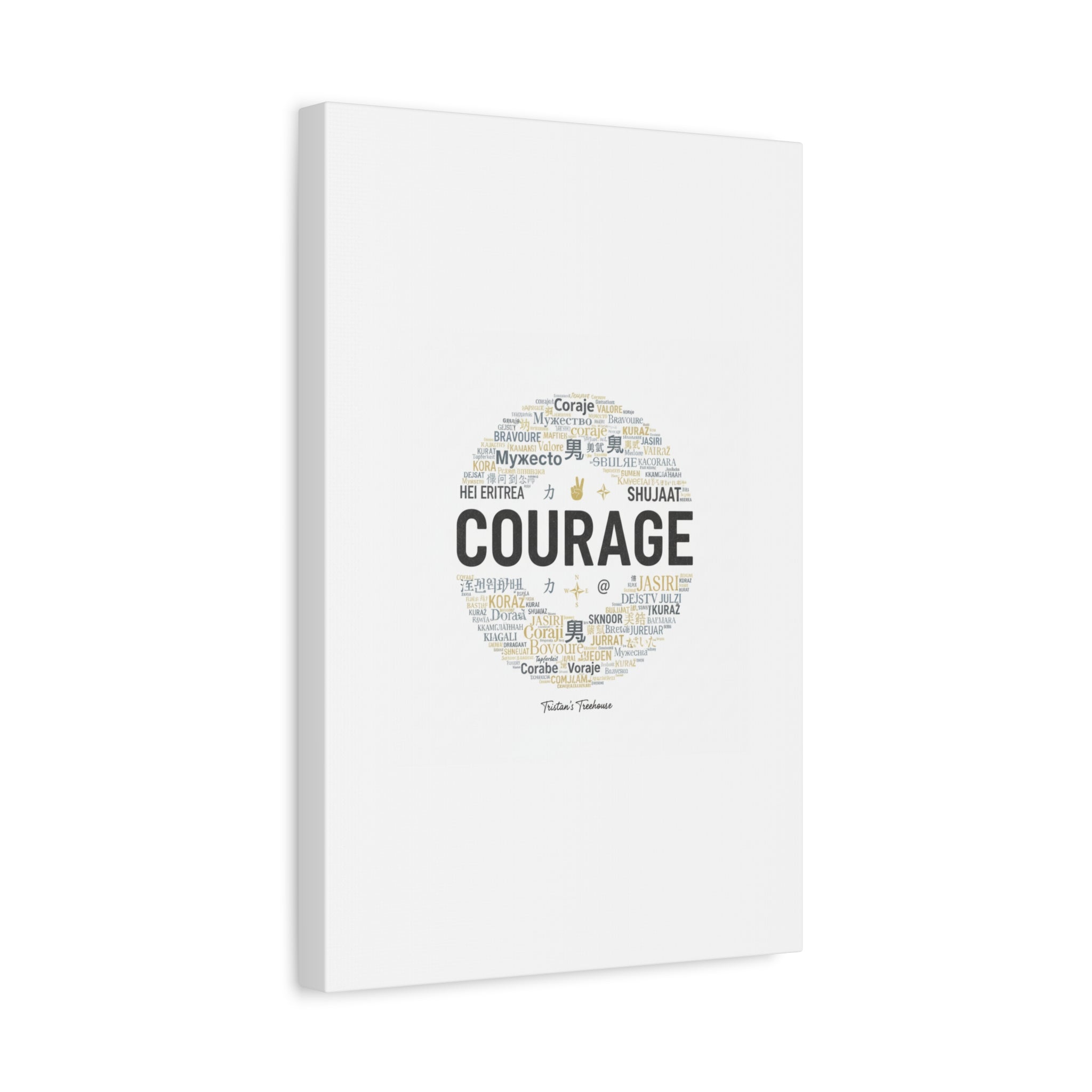 Courage Word Cloud Canvas | Fresh-Start Minimalism art print