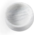 White Marble Dog Bowls, Non-Slip Dog Food Water Bowl Small, Heavy Duty Pet Bowl for Cats and Medium Dogs, Weighted African Natural Marble, Holds 4 Cups(5lbs)