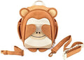 Toddler Harness Backpack Leash - Baby Walking Harness & Anti-Lost Wrist Tether - Kids Backpack 5 Storage Pockets and 2 Adjustable Child Leashes for Kids 1, 2,3,4,5,6,7 Years Old - Ultra-Soft - Monkey