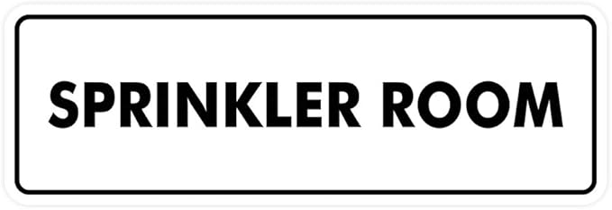 Signs ByLITA Standard Sprinkler Room Sign (White) - Large