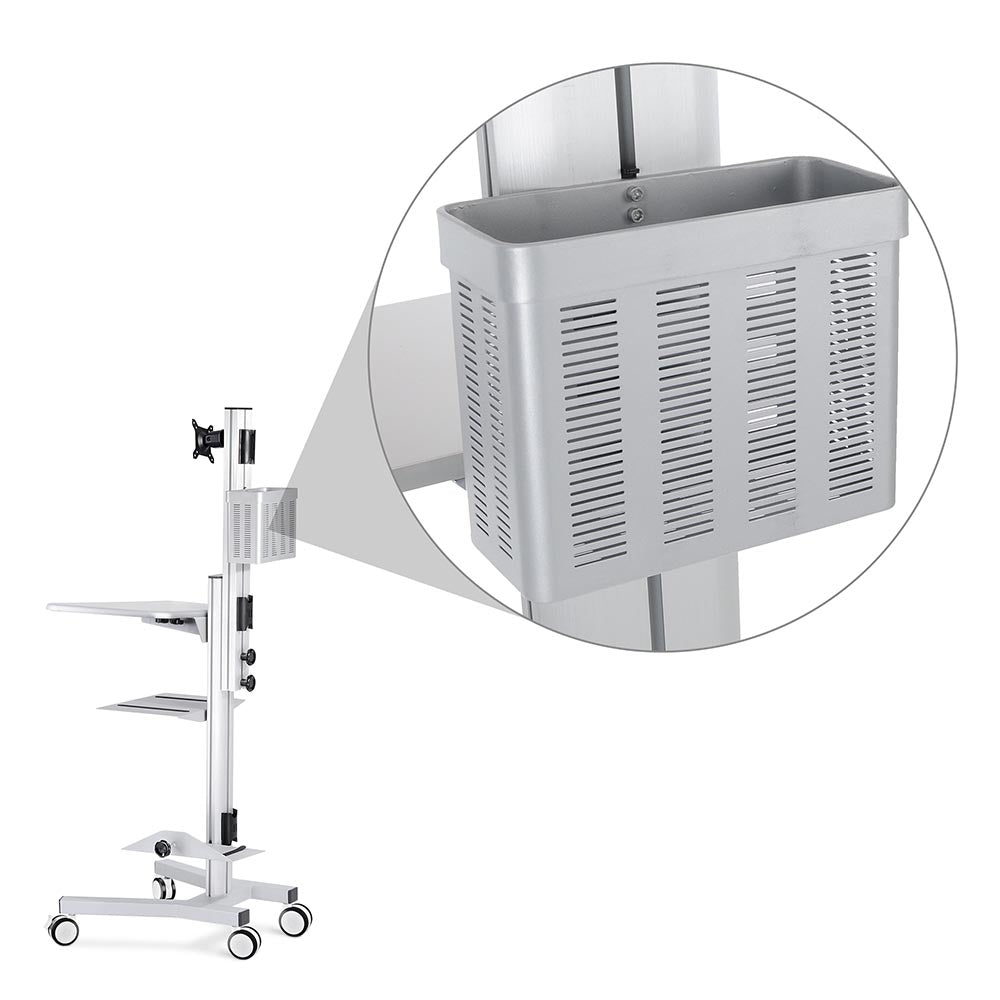 Yescom NexusX Mobile Computer Cart Metal Storage Basket