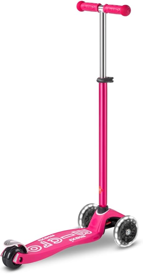 Micro Kickboard - Maxi Deluxe LED - Three Wheeled, Lean-to-Steer Swiss-Designed Micro Scooter for Kids with Motion-Activated Light-Up Wheels for Ages 5-12 …
