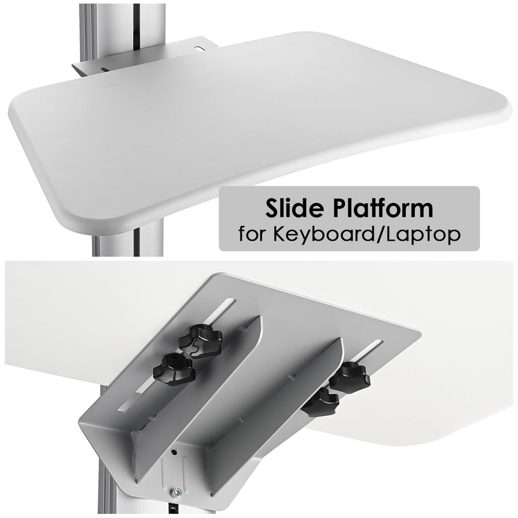 Yescom PC Computer Desktop Rolling Mobile Cart Workstation