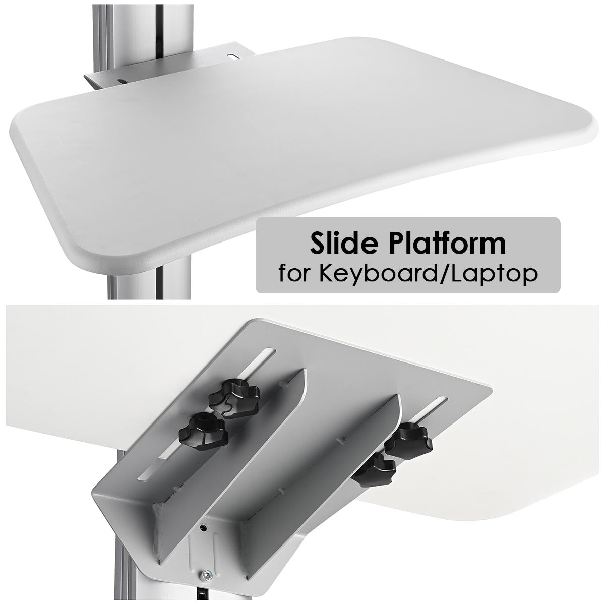 Yescom NexusX Rolling Computer Cart with Locking Metal Drawer