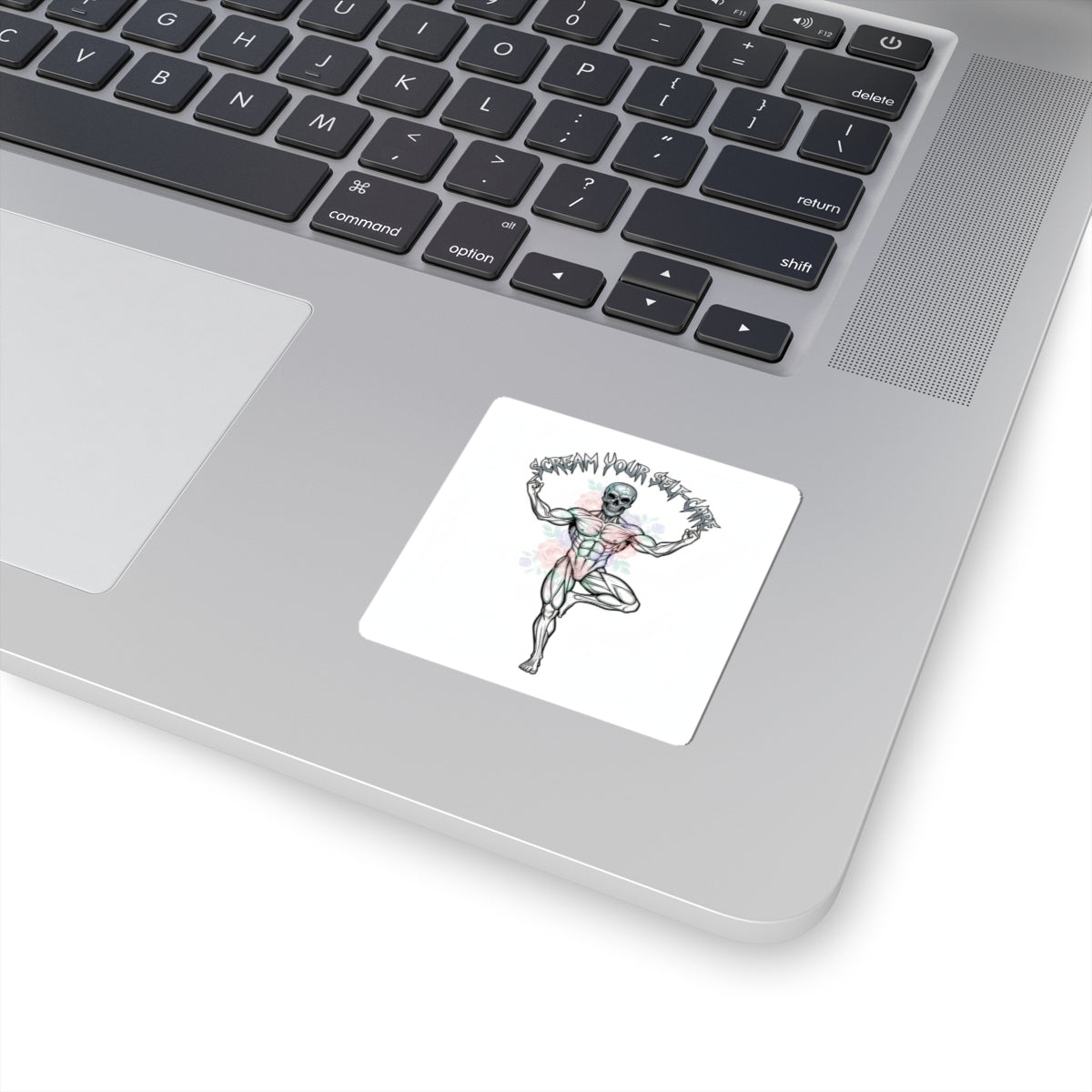 Scream Your Self-Care Kiss-Cut Stickers | heavy metal wellness, gothic wellness quote