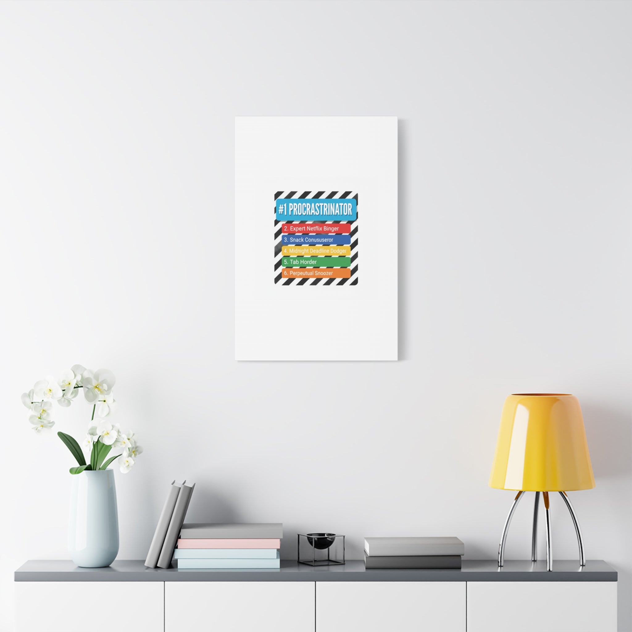 #1 Procrastinator Canvas, Rank-Style List Poster | Top-List Ranking Obsession