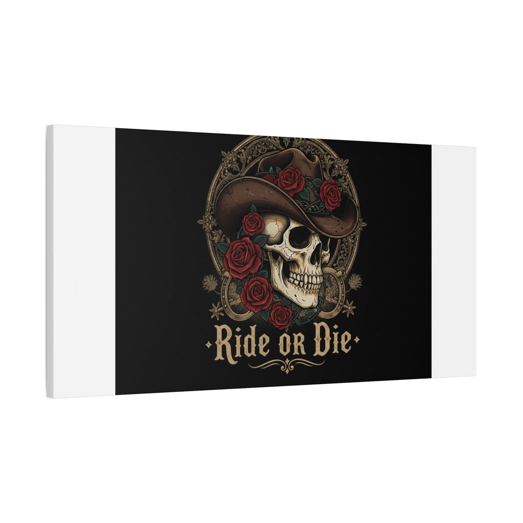 Ride or Die Skull Canvas | Western Skull Art, Gothic Americana