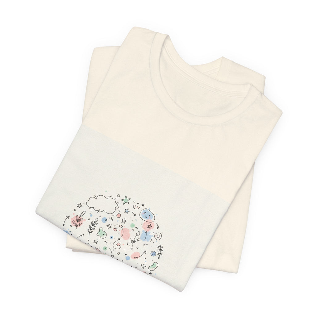 Botanical Doodle Circle Tee | hand drawn line drawing, sketch pattern