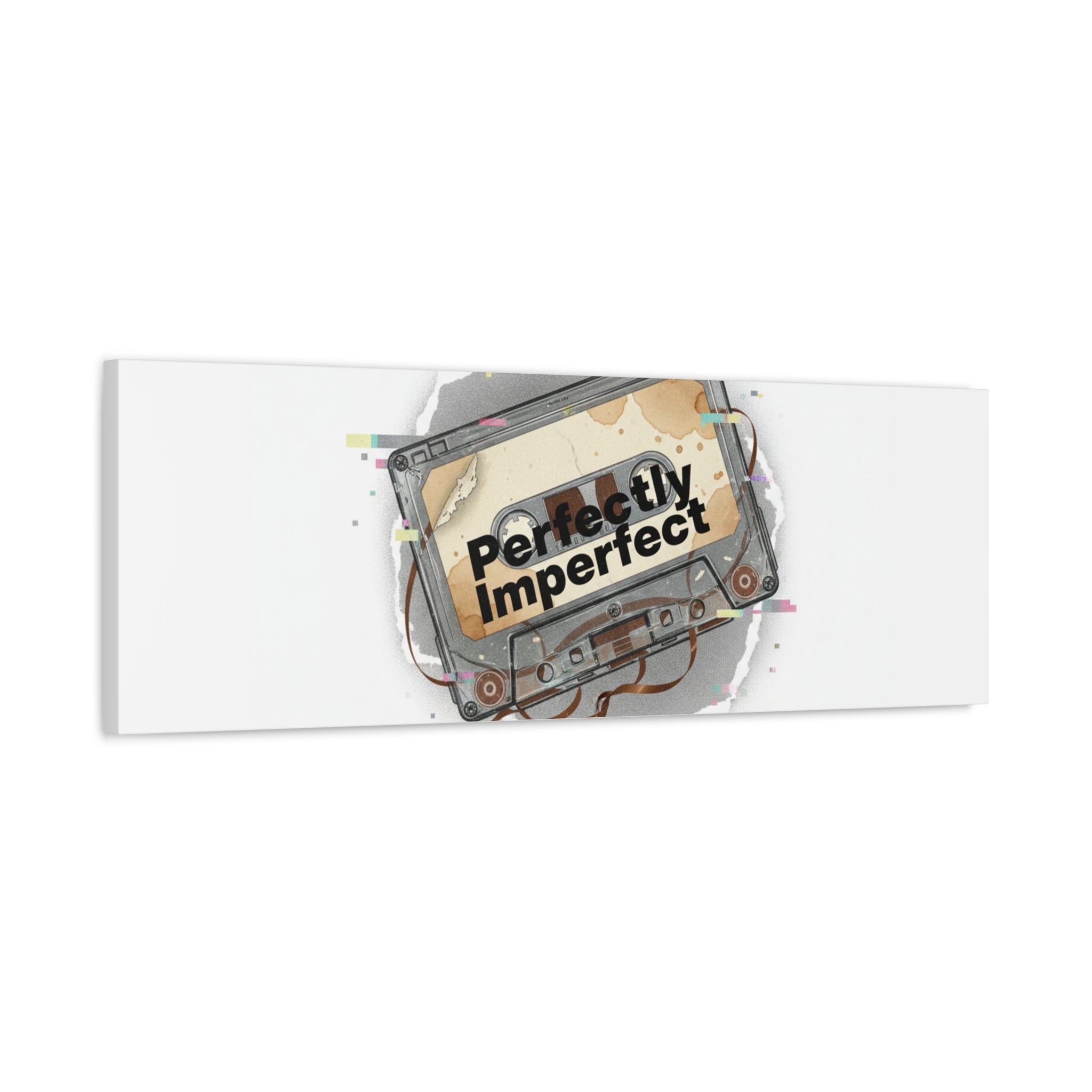 Perfectly Imperfect Cassette, Canvas Print | Analog Error, glitch art static