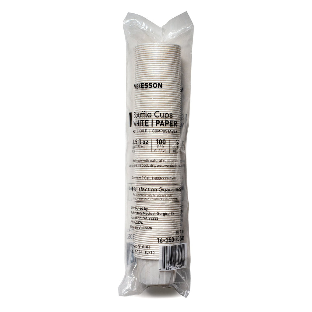 3.5 oz. Paper Souffle Cup White Disposable 16-350-2050