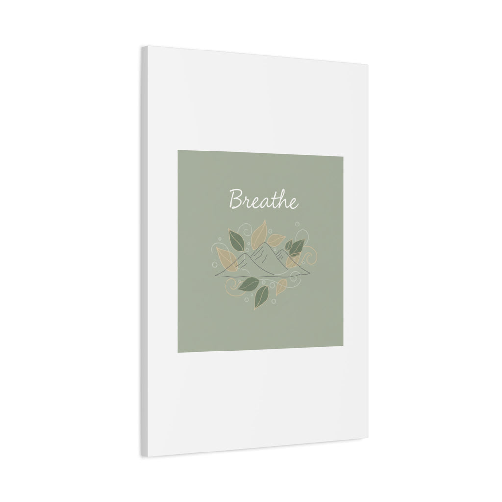 Breathe Mountain Line Canvas | Nature Symbols, Minimal Forest Wall Art