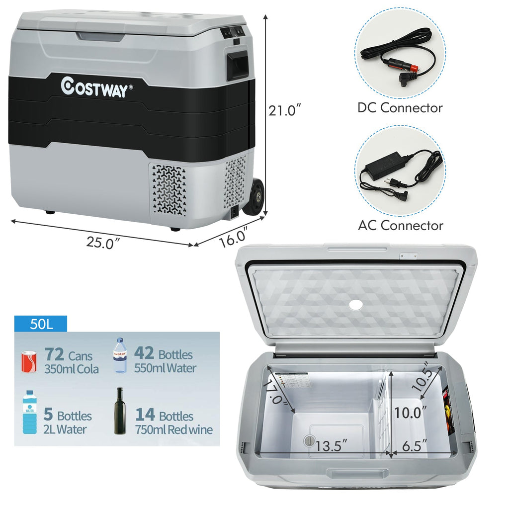 42 QT Portable Dual-Zone Car Refrigerator