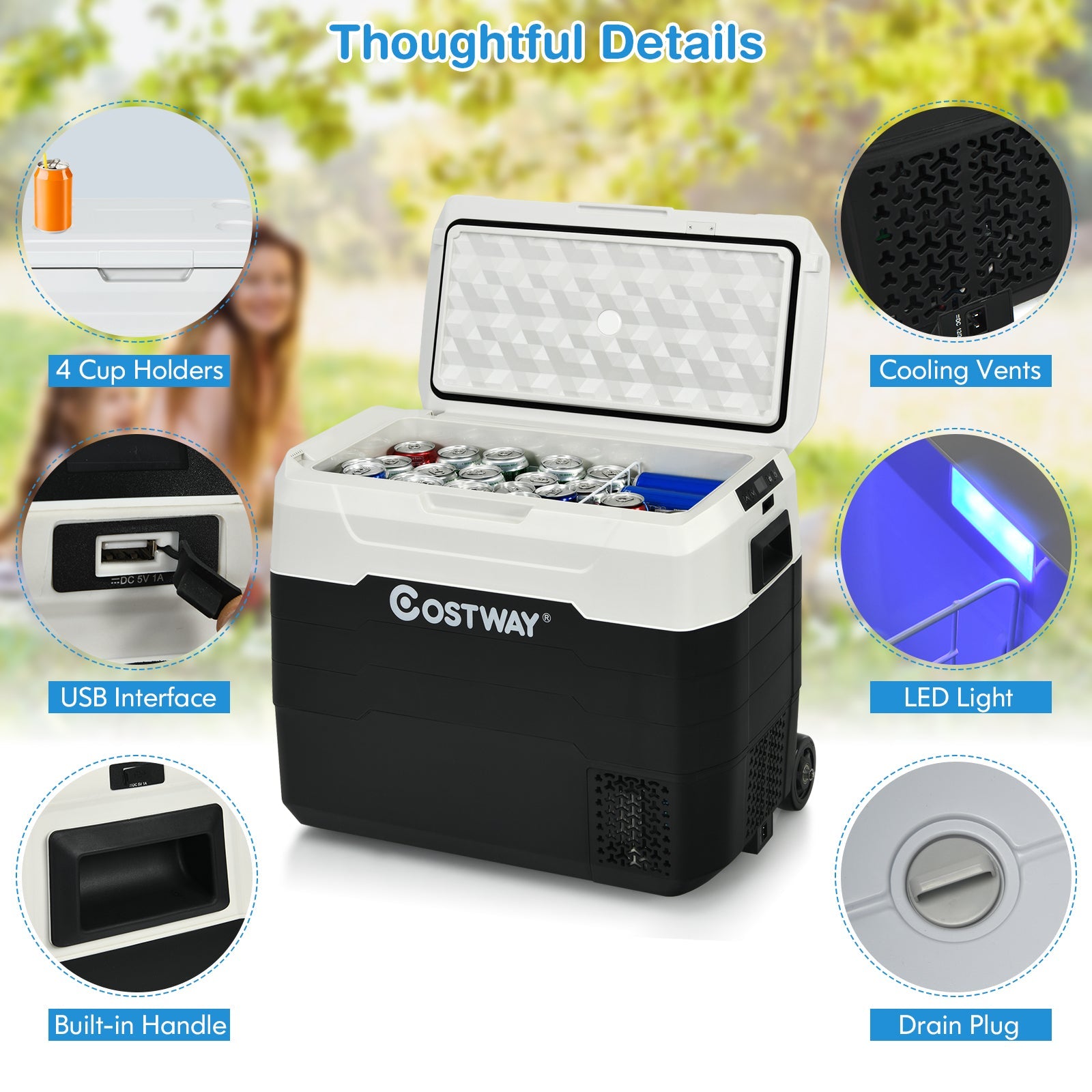 42 QT Portable Dual-Zone Car Refrigerator