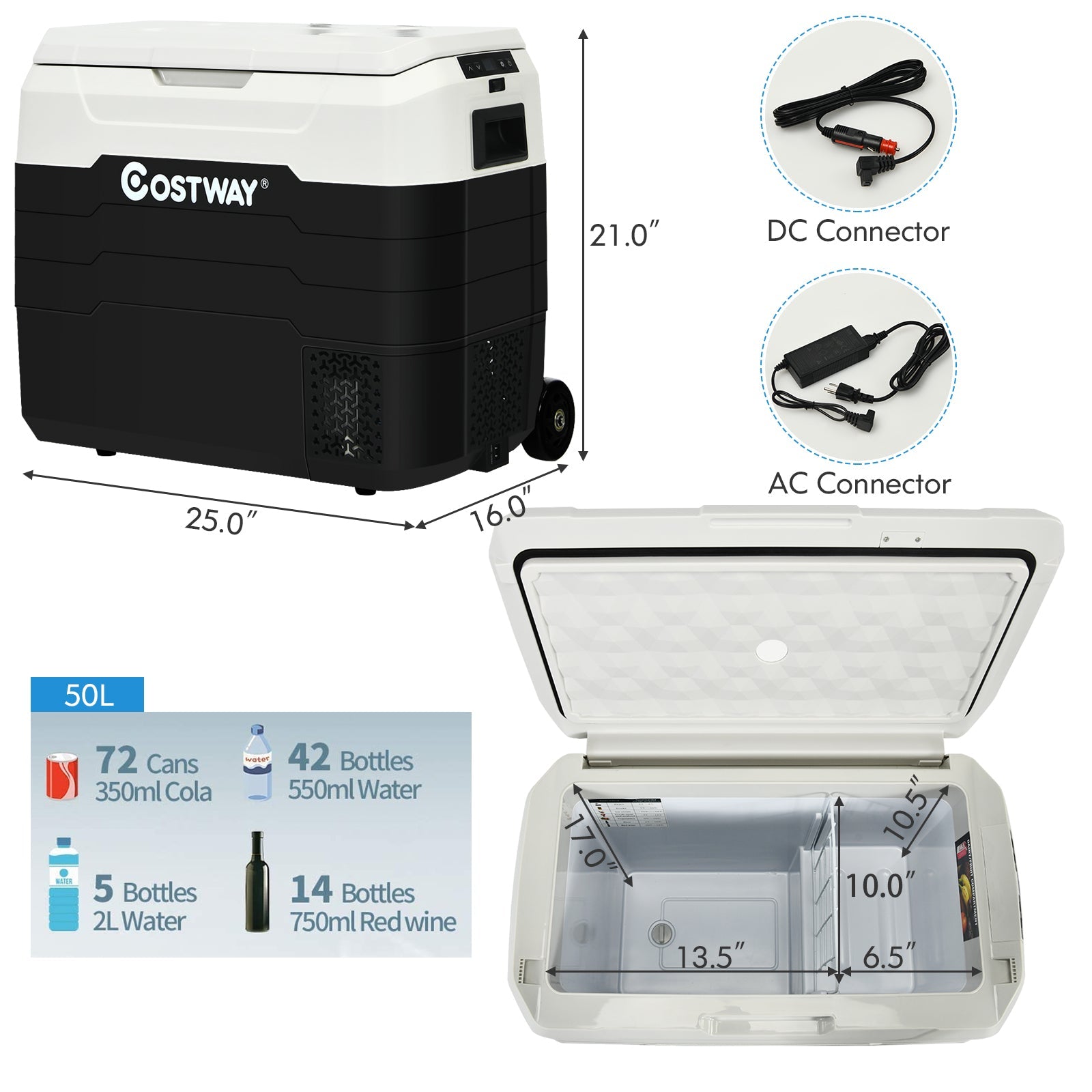 42 QT Portable Dual-Zone Car Refrigerator