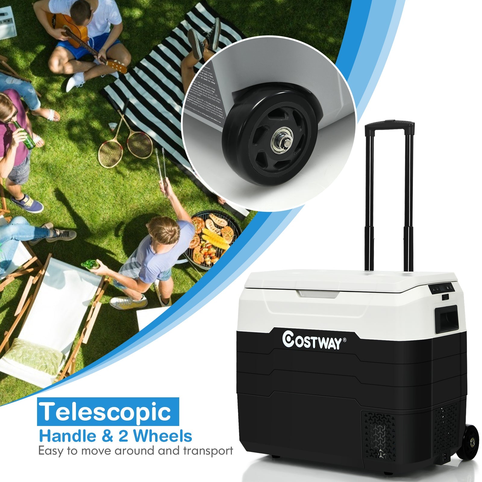 42 QT Portable Dual-Zone Car Refrigerator