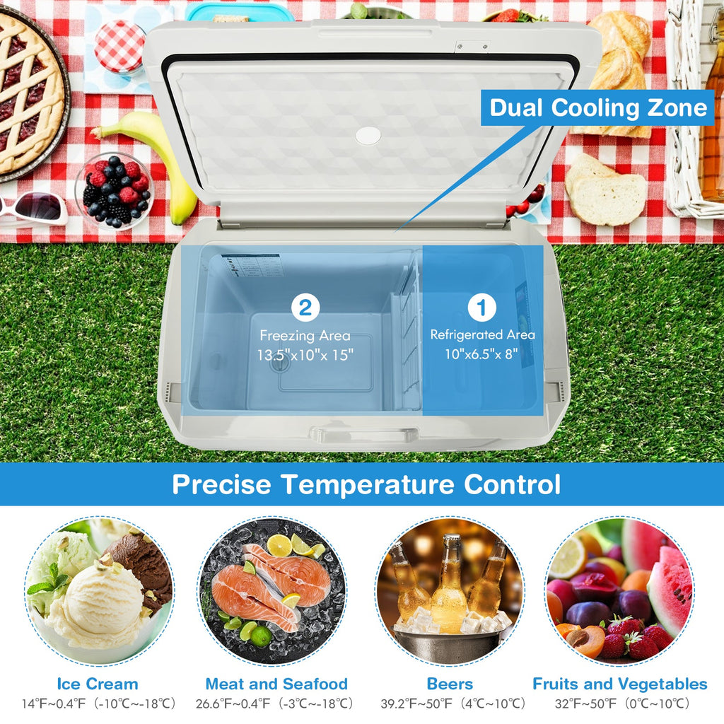42 QT Portable Dual-Zone Car Refrigerator