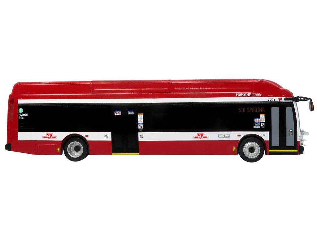 New Flyer Xcelsior Transit Bus Bank "TTC – Toronto Transit Commission" Red and White "The Bus & Motorcoach Collection" Limited Edition to 504 Pieces Worldwide 1/43 Model by Iconic Replicas