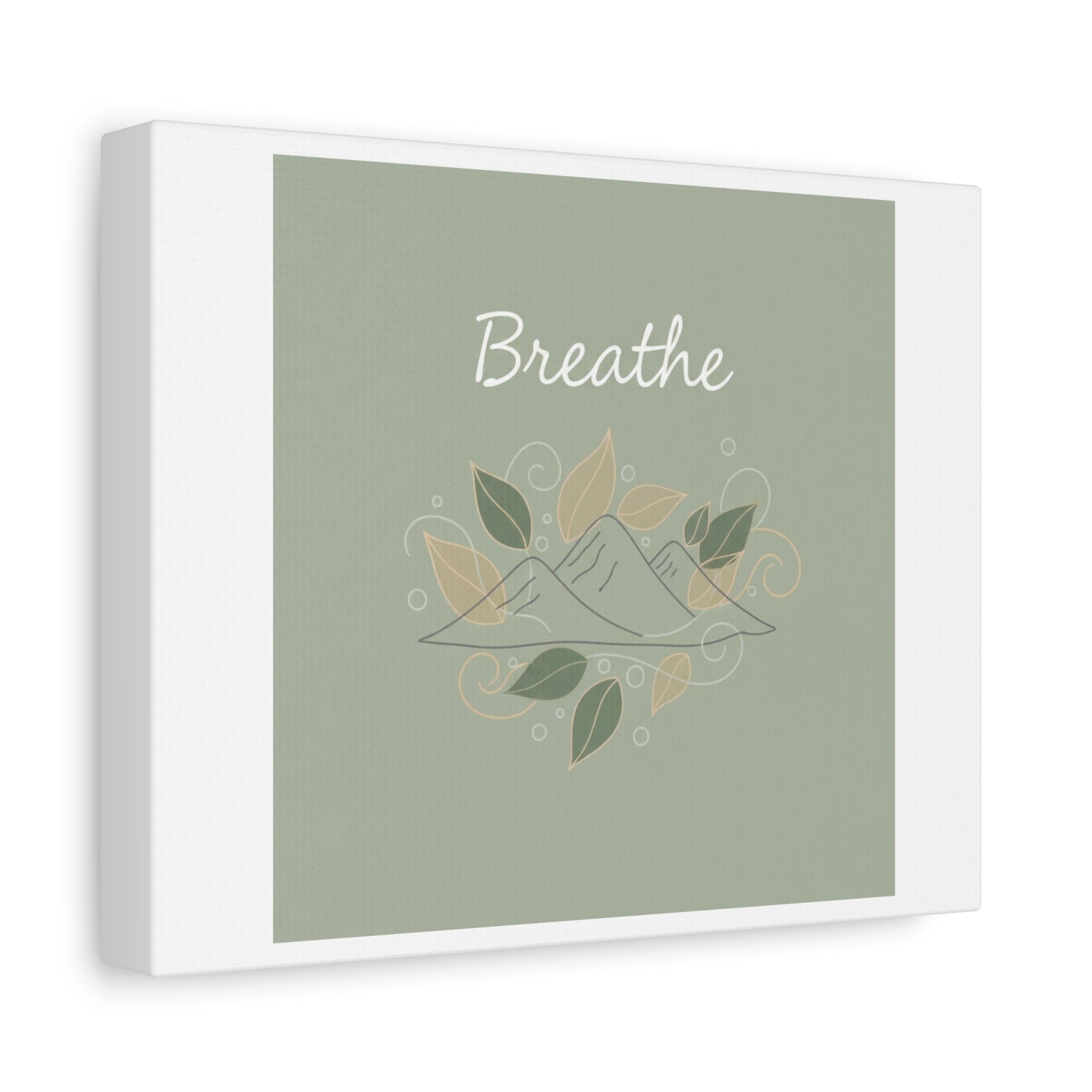 Breathe Mountain Line Canvas | Nature Symbols, Minimal Forest Wall Art