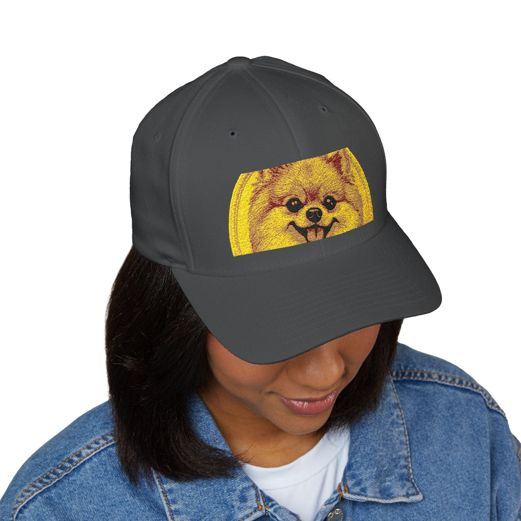 Embroidered Funny Pomeranian Dog Cap – Cute Dog Face Baseball Hat