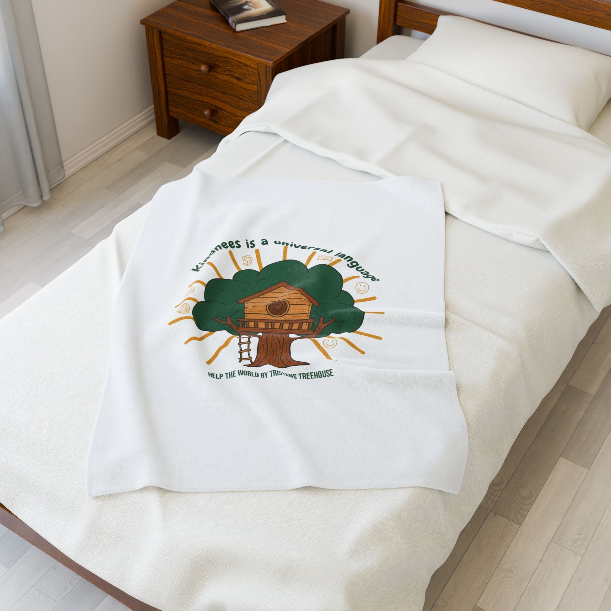 Kindness Is a Universal Language Plush Blanket | eco humor, sustainable living