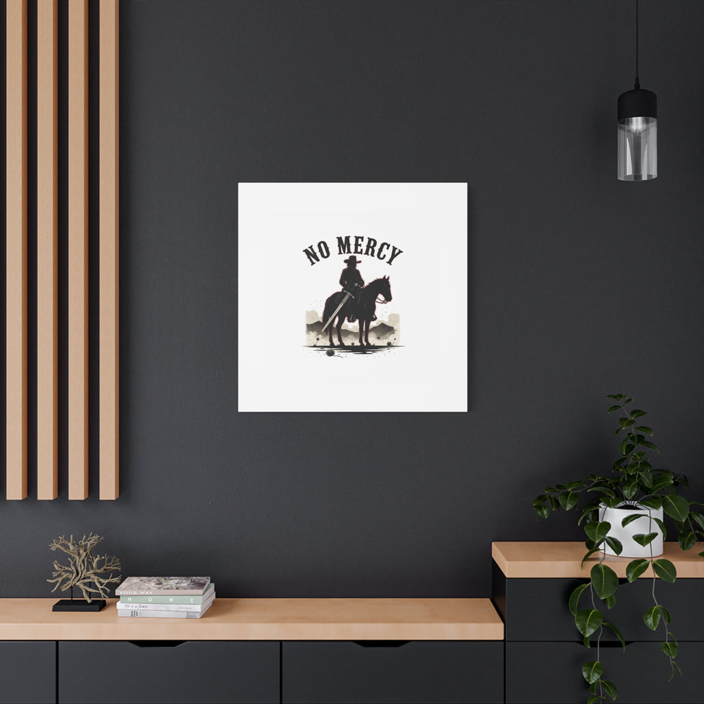 No Mercy Cowboy Skull Canvas | western skull art, gothic Americana