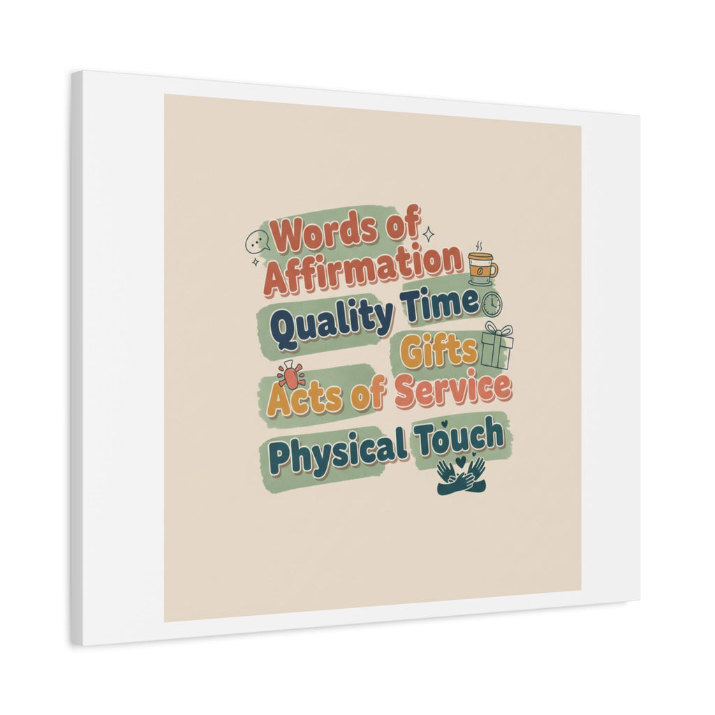 Love Languages List Matte Canvas Wall Art | love language meme, relationship humor