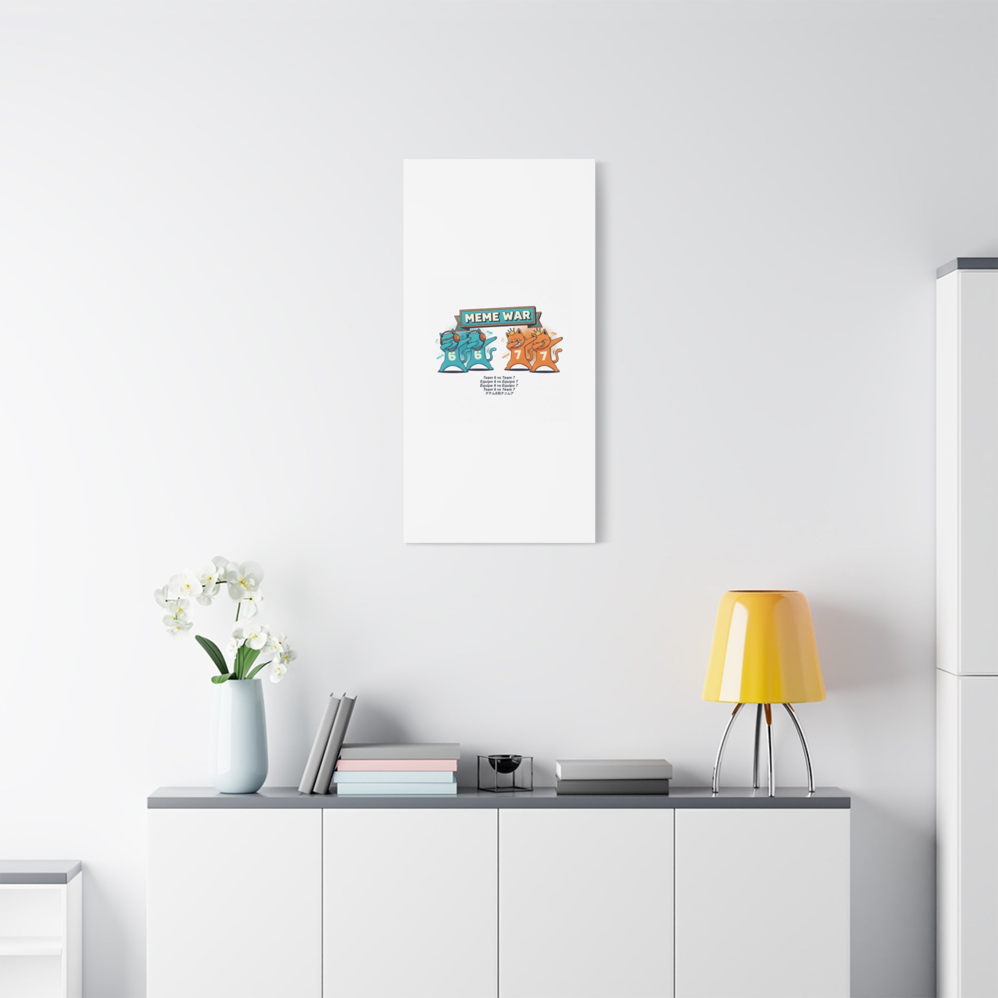 Meme War: Six vs. Seven Canvas Wall Art