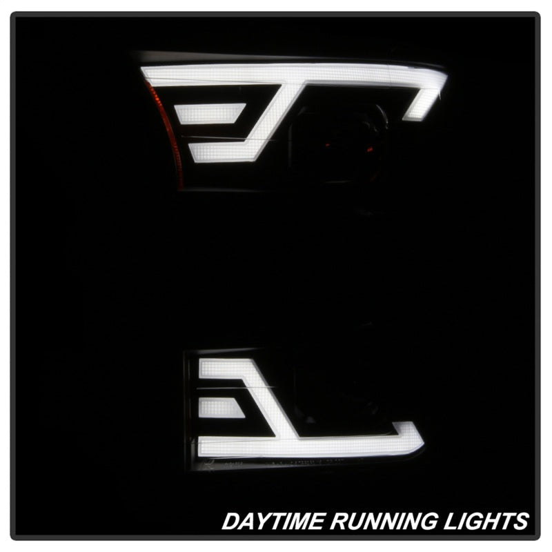 SPYDER xTune 15-17 Ford F-150 DRL LED Light Bar Projector Headlights - Black Smoke (PRO-JH-FF15015-LB-BSM) 9042942