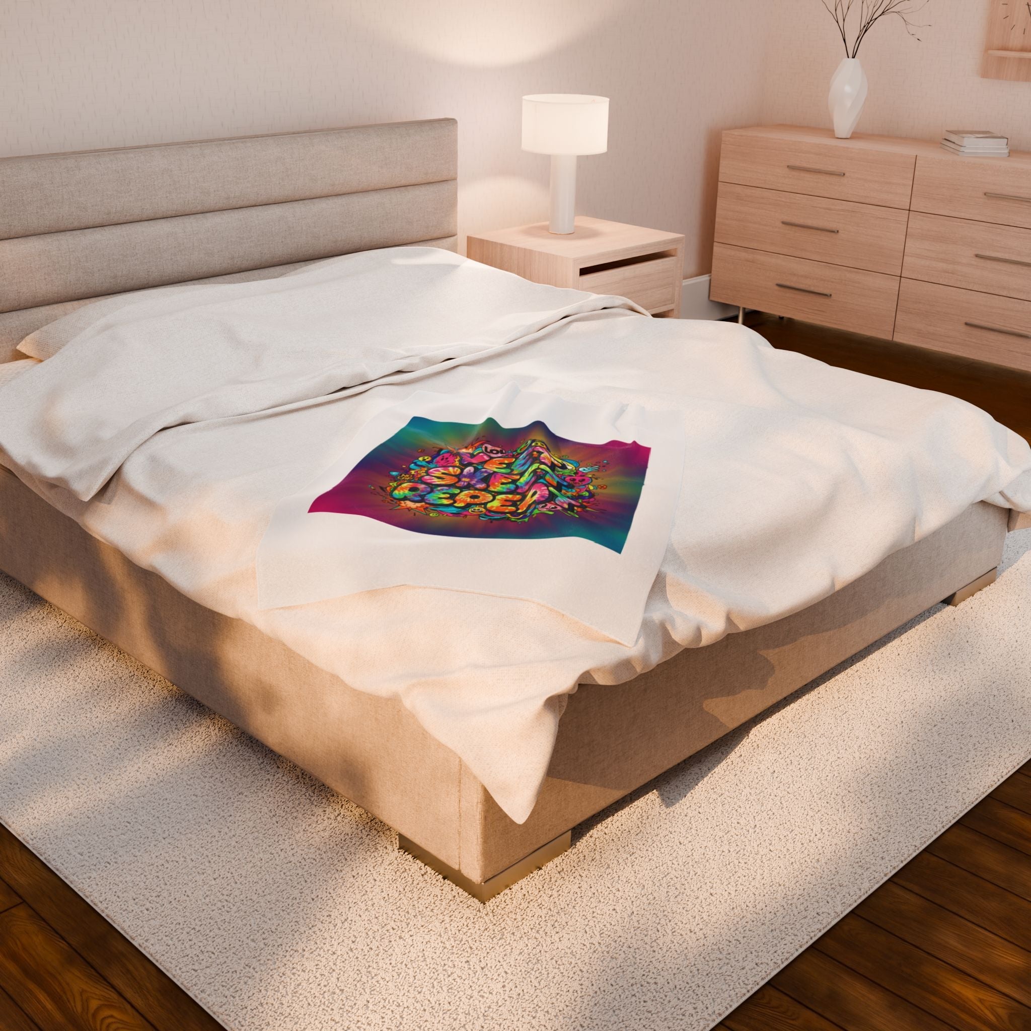 Yeet Skeet Repeat Velveteen Blanket | Slogan & Glitch Graphic