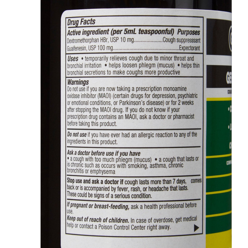 Geri-Care® Guaifenesin / Dextromethorphan Cold and Cough Relief, 16-ounce Bottle QRDM-16-GCP