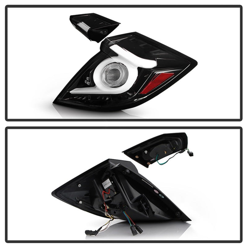 SPYDER 16-19 Honda Civic 5 Door Hatchback Light Bar LED Tail Lights - Black Chrome(ALT-YD-HC16HB-BC) 5088819