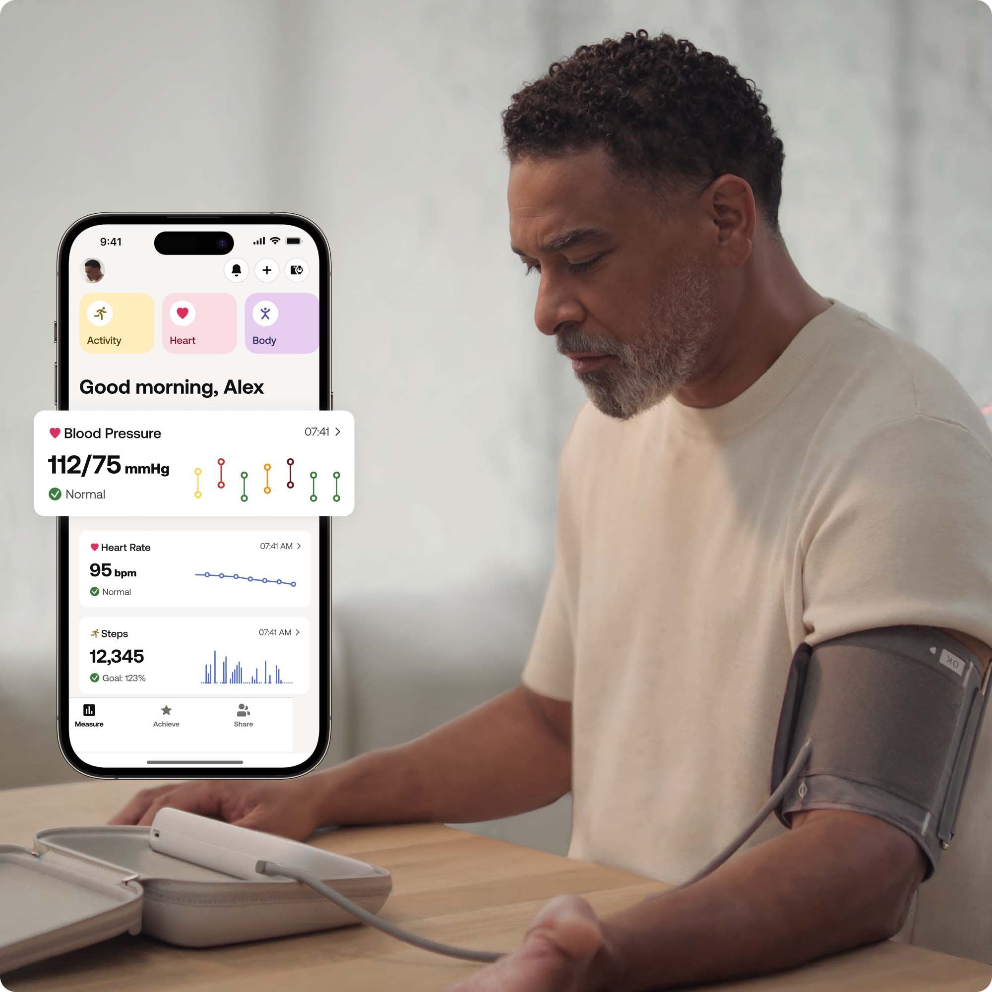 Withings® Smarthealth Digital Blood Pressure Monitor Adult Nylon Arm Cuff Mobile Desk Model - WPM07-08-ALL-INT