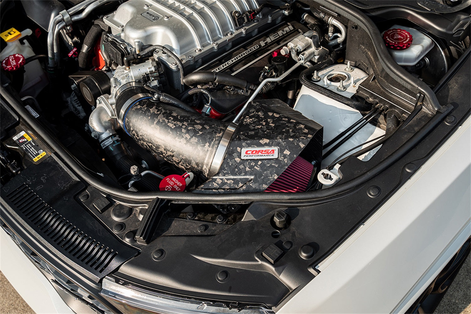 CORSA Performance Corsa 20-23 Dodge Durango SRT Hellcat Carbon Fiber Air Intake w/ DryTech Forged CF - Black 44011D-MF