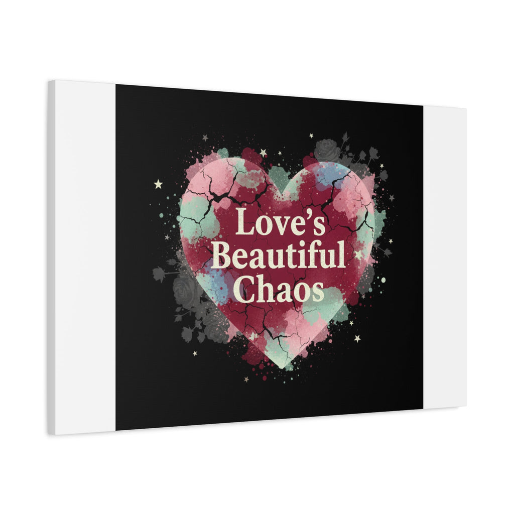Love's Beautiful Chaos Canvas Print | Soft Grunge Hearts, Distressed Heart Art