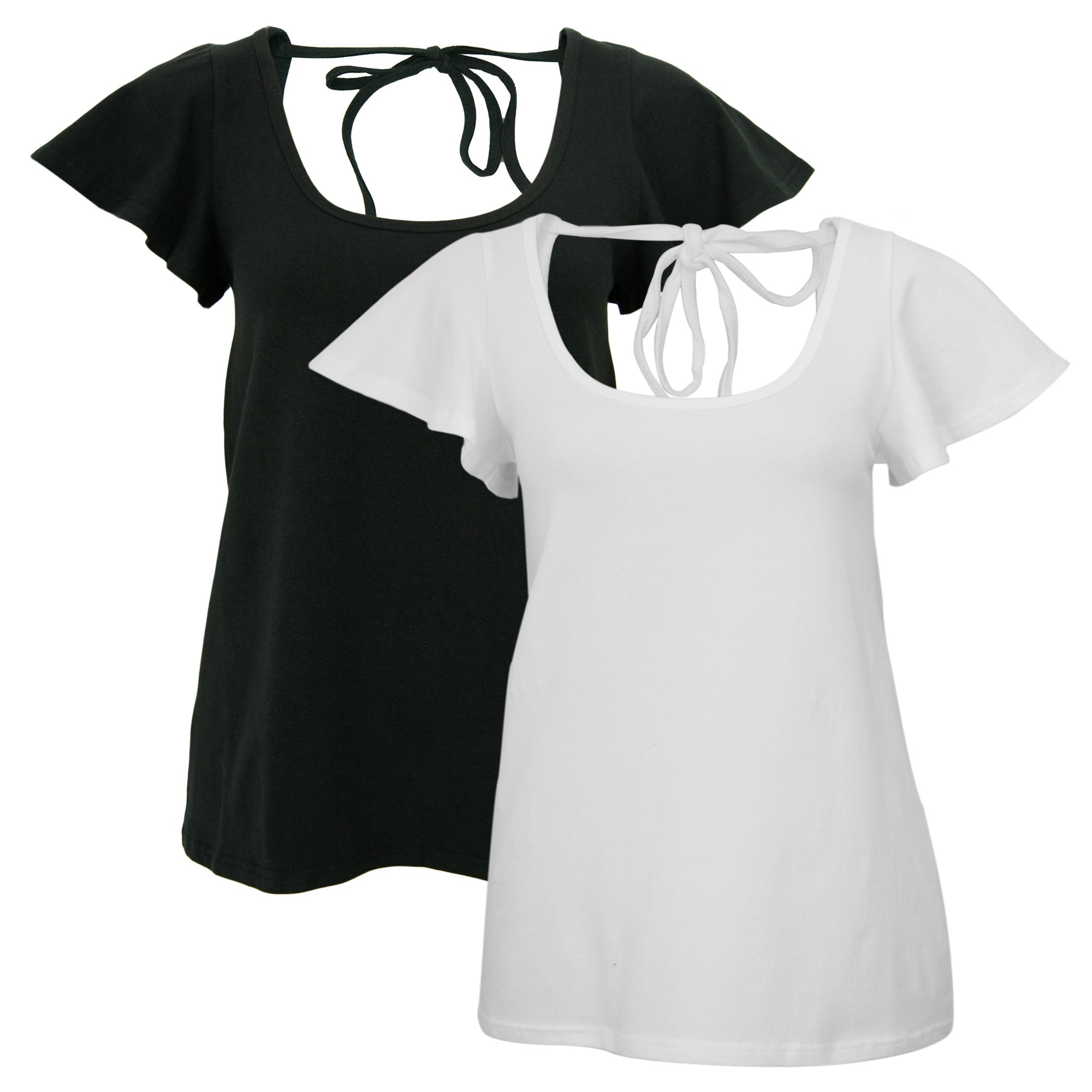 GreaterGood Organic Cotton Flutter Sleeve Scoop Neck Tee