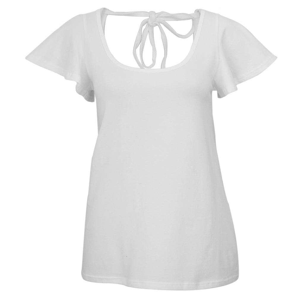 GreaterGood Organic Cotton Flutter Sleeve Scoop Neck Tee