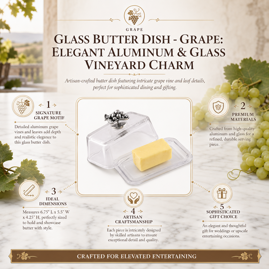 Glass Butter Dish - Grape