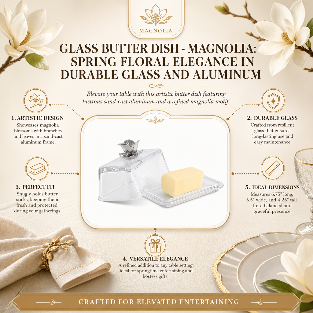 Glass Butter Dish - Magnolia