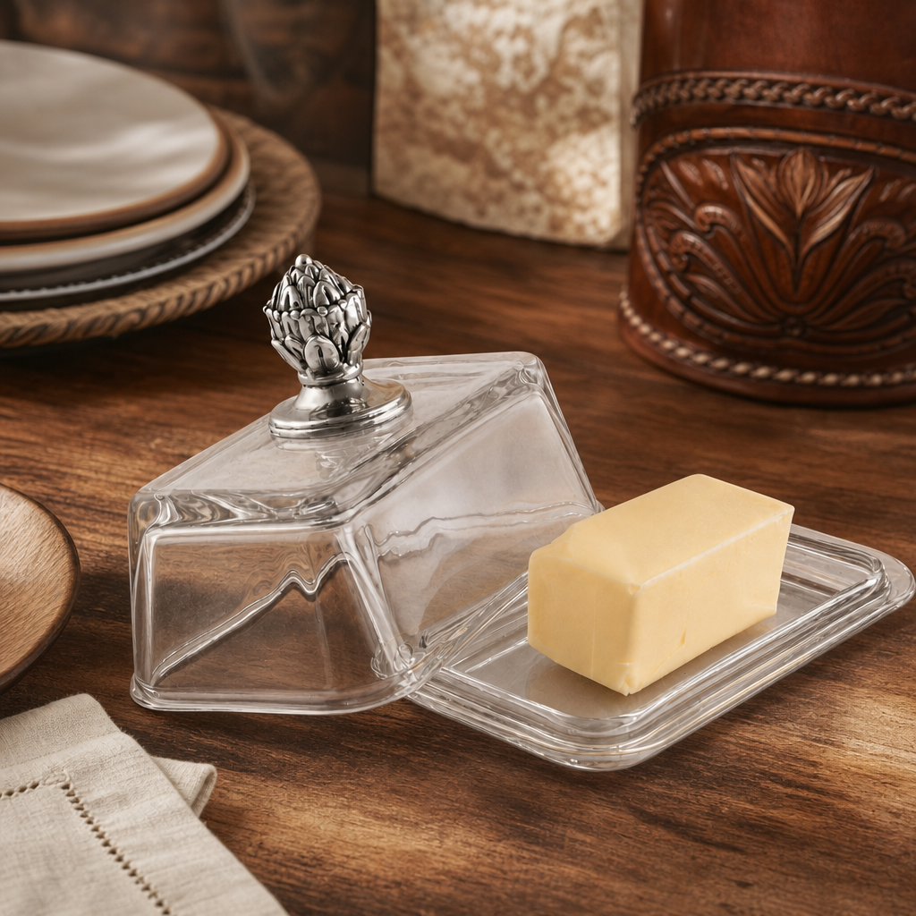 Glass Butter Dish - Concho