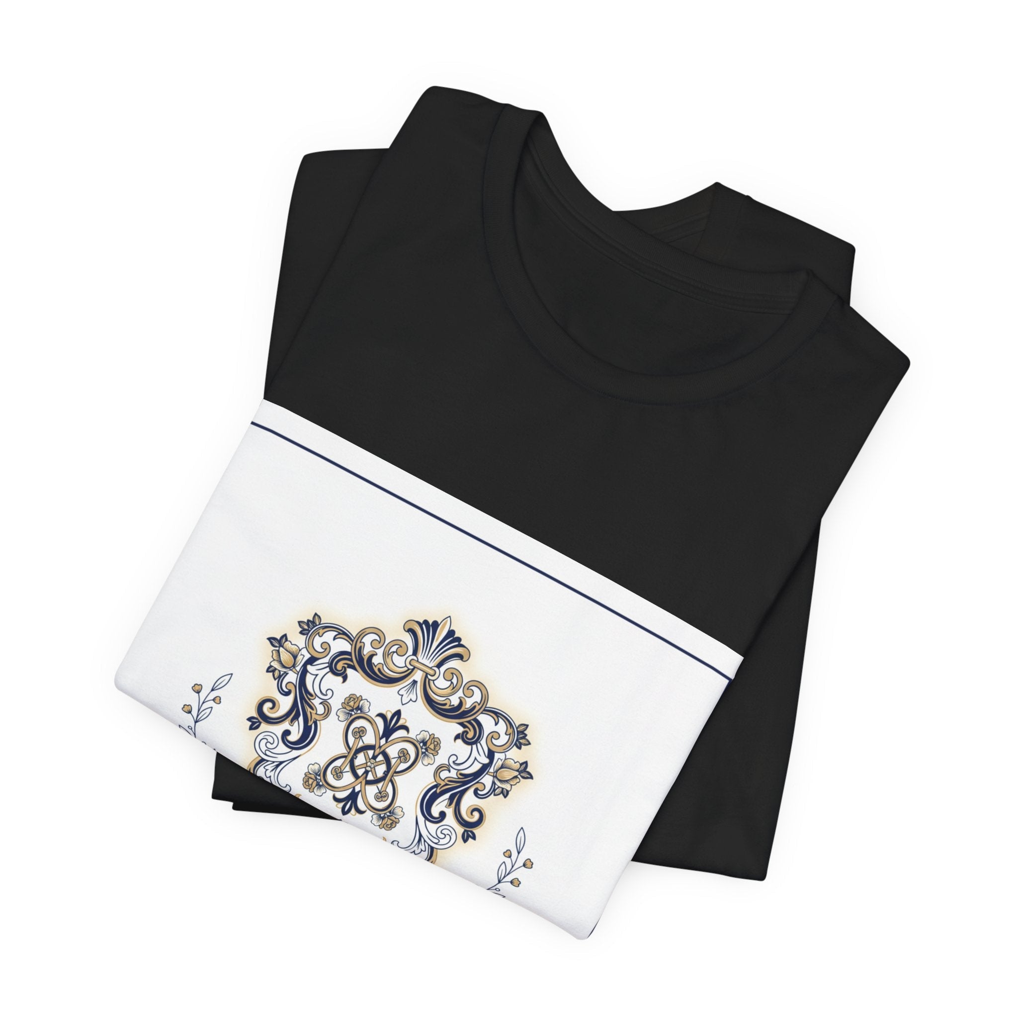 Ornate Brooch Emblem Tee | baroque print tee, vintage emblem shirt