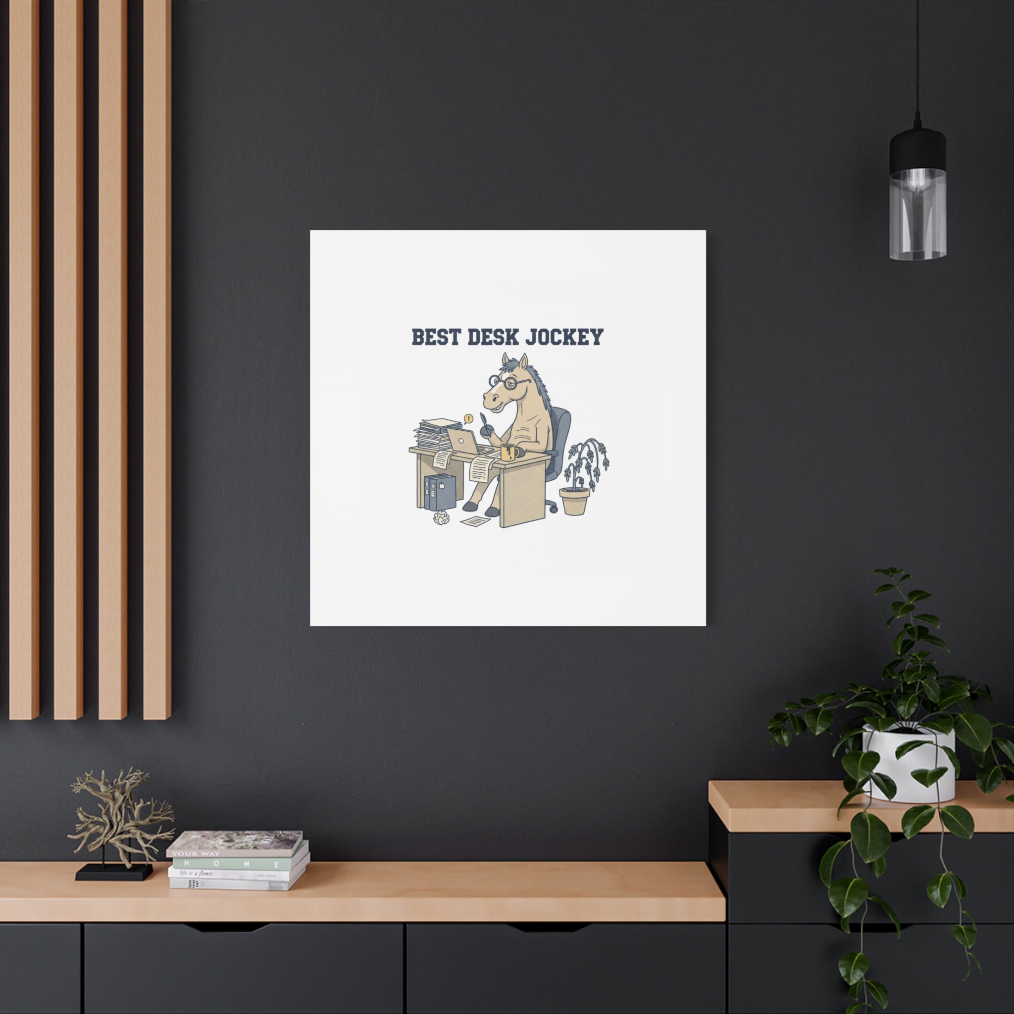 Best Desk Jockey Canvas, Workhorse Office Art | Corporate Burnout Parody