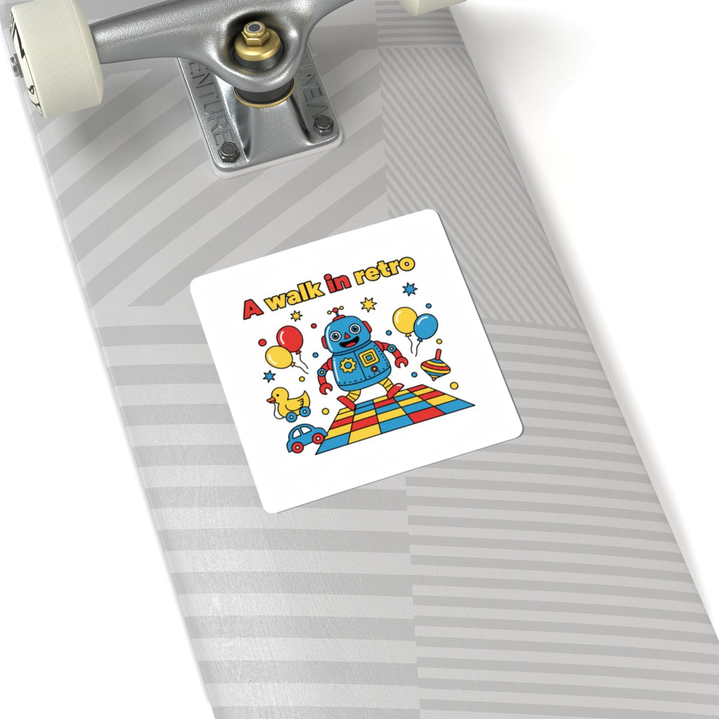 Retro Toy Robot Sticker | Throwback Kid, Primary Color Nostalgia
