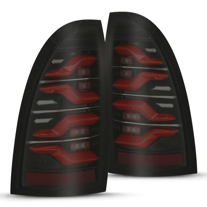 AlphaRex 05-15 Toyota Tacoma LUXX LED Taillights Blk/Red w/Activ Light/Seq Signal 680070 *Discontinued