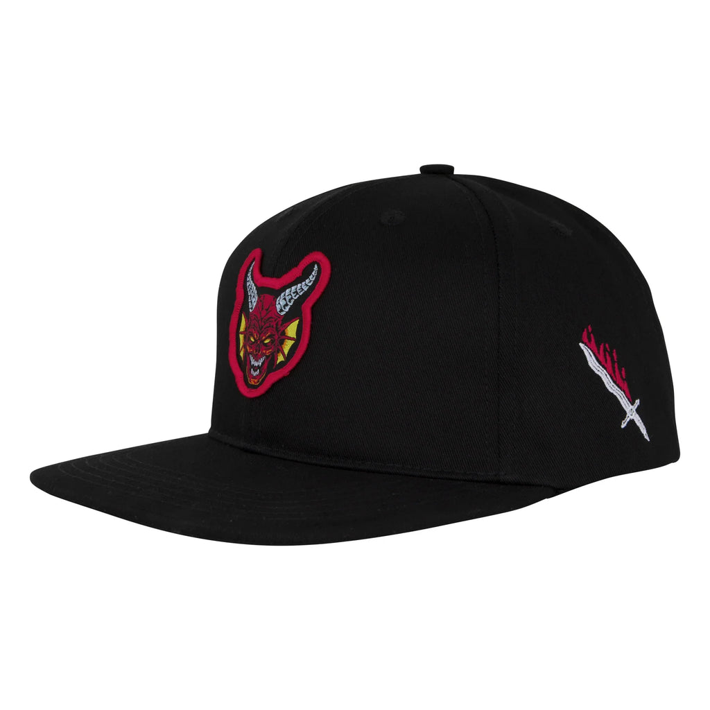 Santa Cruz x Stranger Things Hellfire Club Snapback Hat - Black
