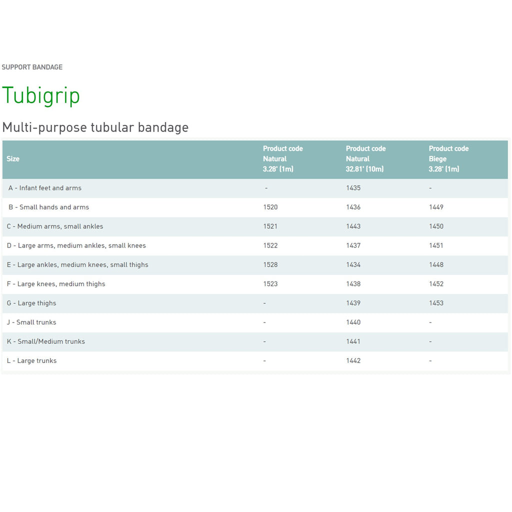 Tubigrip® Pull On Elastic Tubular Support Bandage, 1 Meter, Size C 1521