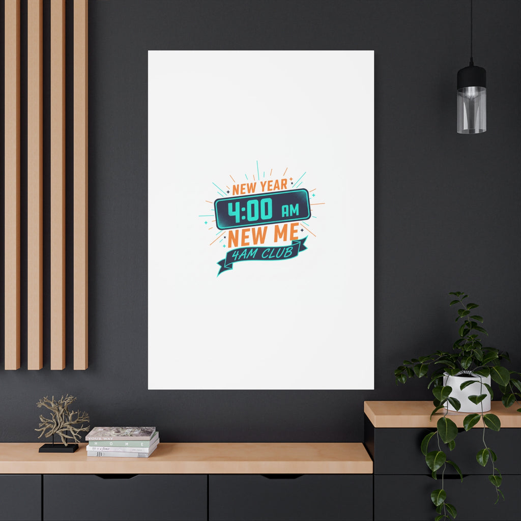 4AM Club New Year Graphic Canvas | Holiday Party Novelty, Festive New Year Decor