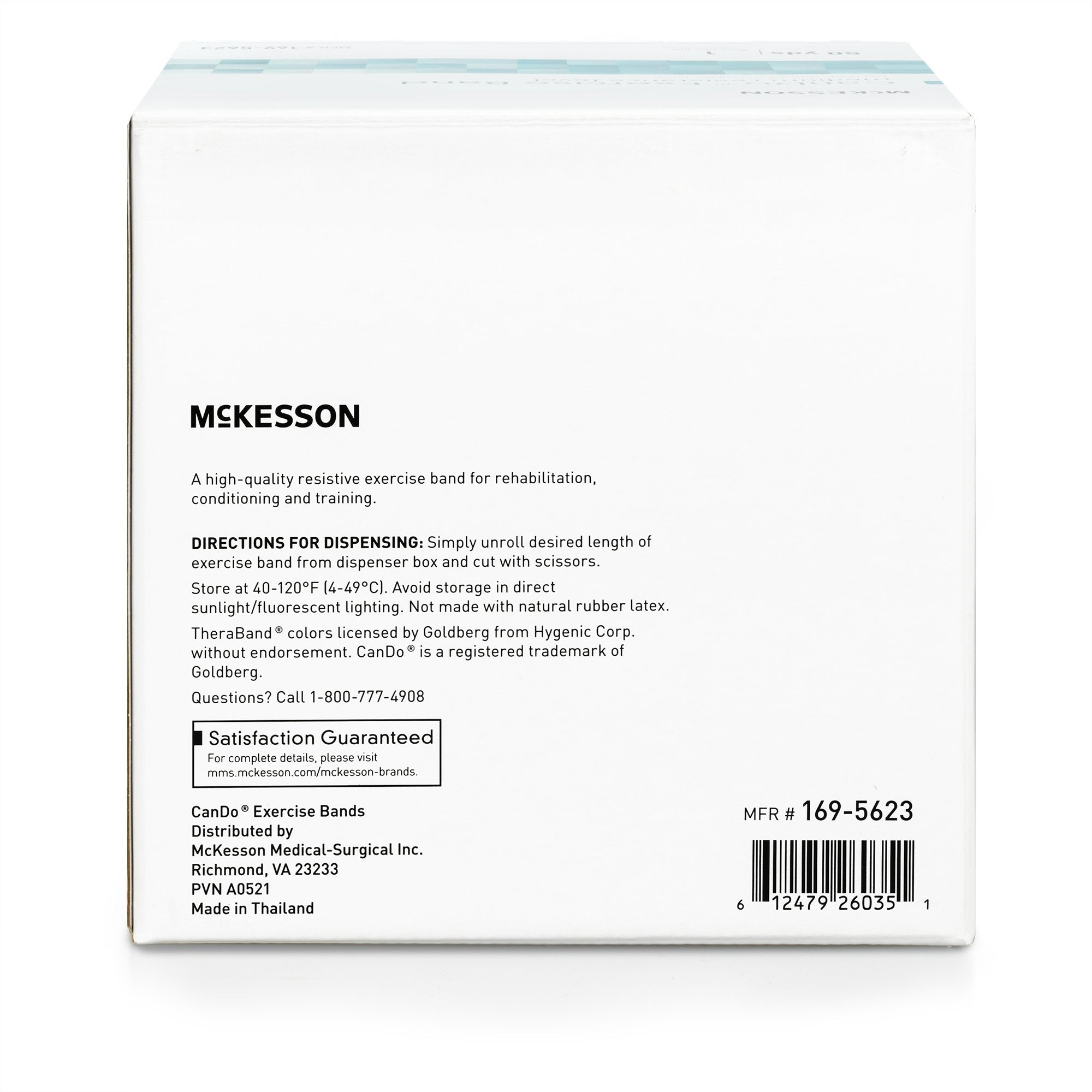 McKesson CanDo® Exercise Medium Resistance Band, Green, 5 Inch x 50 Yard 169-5623
